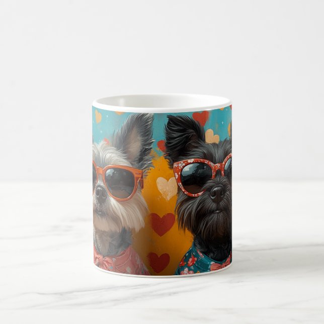 Mug Scottish Terrier avec coeur Roses Saint-Valentin (Centre)