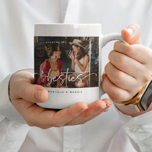 Mug Script Bestie Photo Keepsaké & Citation Cadeau