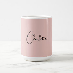 Mug Script de calligraphie minimaliste Nom Rose Or
