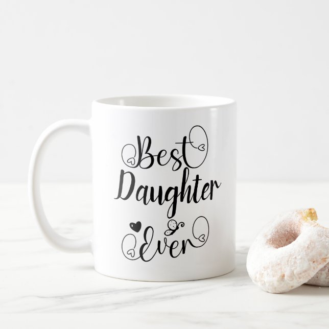 Mug Script de typographie de la meilleure fille jamais (Avec donut)