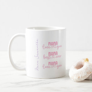 Mug Script de typographie rose Nana personnalisé