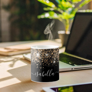 Mug Script glam de nom de parties scintillant en or no