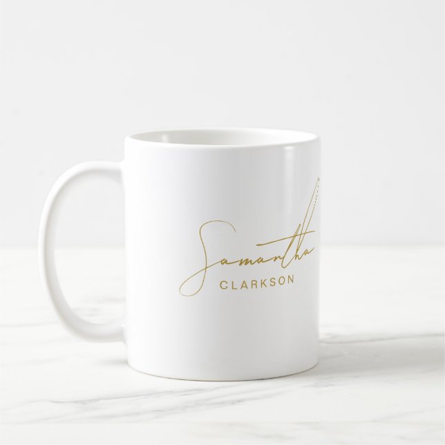 Mug Script manuscrit en or professionnel simple (Gauche)