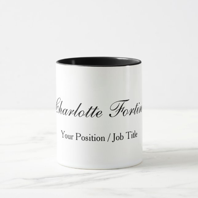 Mug Script minimaliste d'écriture manuscrite classique (Centre)