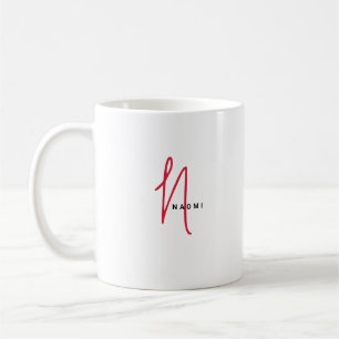 Mug Script Minimaliste Monogramme et Nom Personnalis
