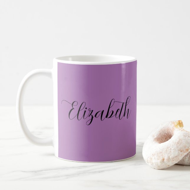 Mug Script Modèle Ajouter Votre Nom Lavender (Avec donut)