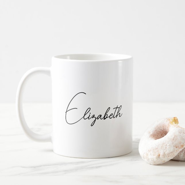 Mug Script Modèle Élégant Personnalisé Ajouter Votre N (Avec donut)
