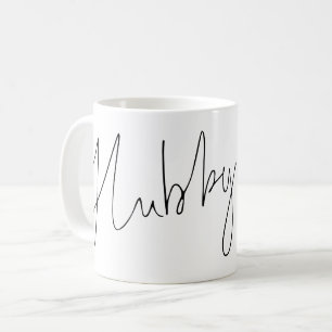 Mug Script moderne Hubby Nom noir blanc