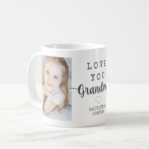 Mug Script personnalisé Aimez-vous Grand-mère 2 Photo