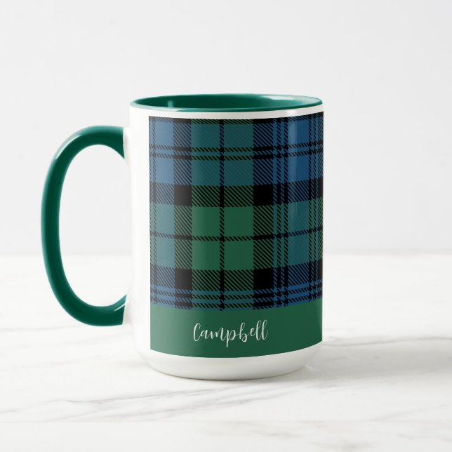 Mug Script Plaid Classique Clan Personnalisé Campbell  (Gauche)
