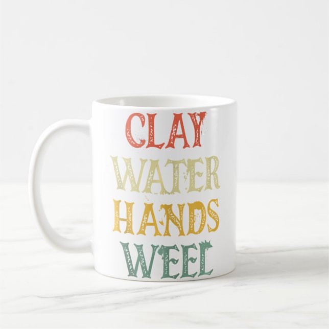 Mug Sculpture d'argile Mains d'eau Terre cuite Potier (Gauche)