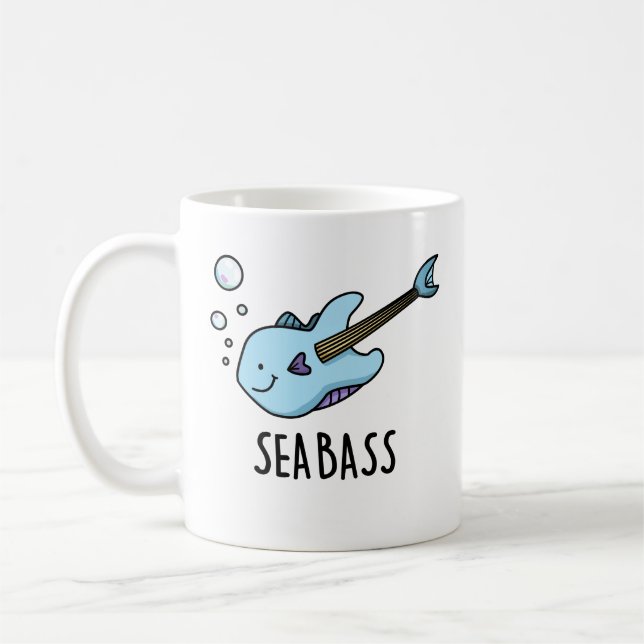 Mug Sea Bass Funny Bass Guitare Poisson Pun (Gauche)