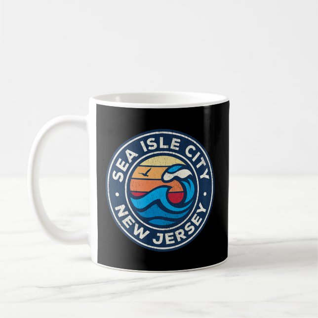 Mug Sea Isle City New Jersey Nj Nautical Waves (Gauche)