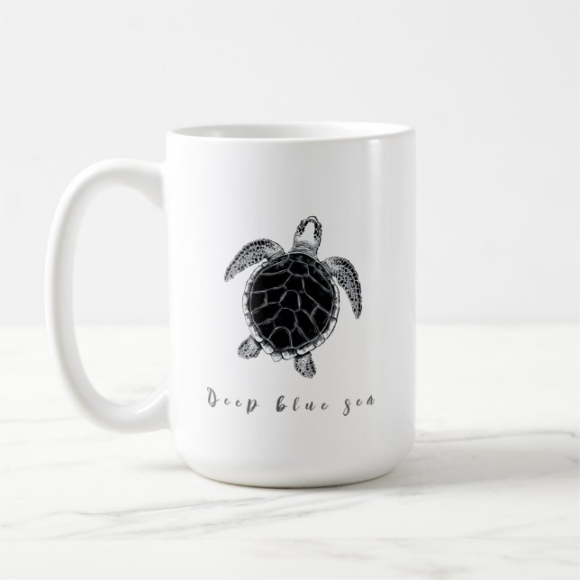 Mug Sea turtle b/w (Gauche)