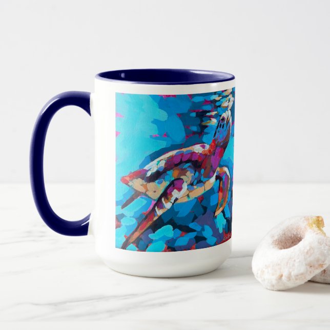 Mug Sea Turtle Painting - Beach Home Decor (Avec donut)