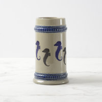 Mug - Seahorses in Blue and Grey