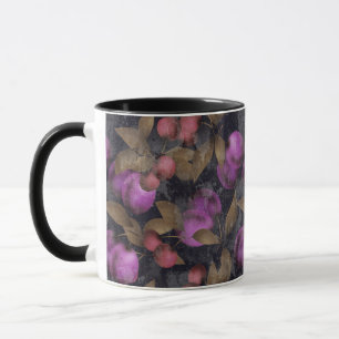 Mug Seamless dark plum fruits purple berries cherry