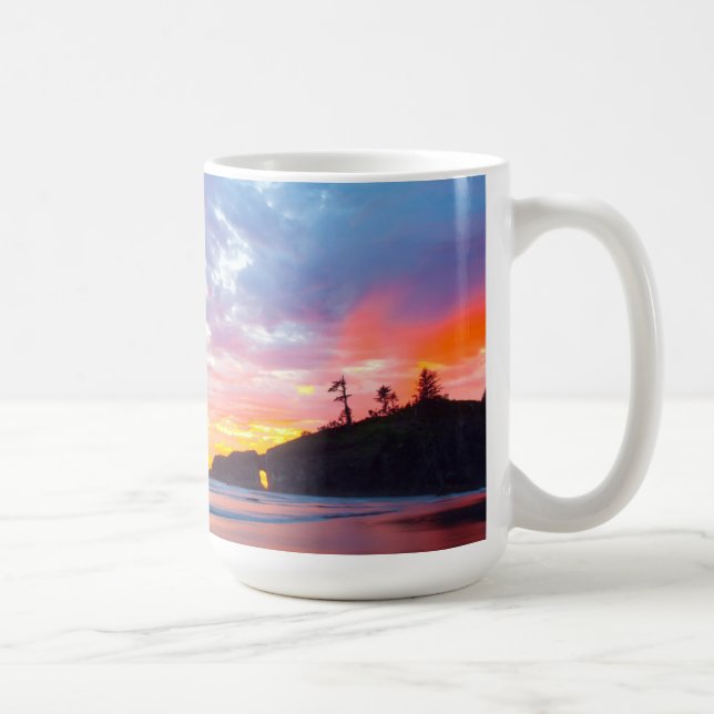 Mug Second Beach au coucher du soleil, Washington (Droite)