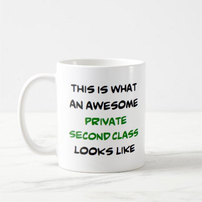 Mug seconde classe privée, génial (Gauche)