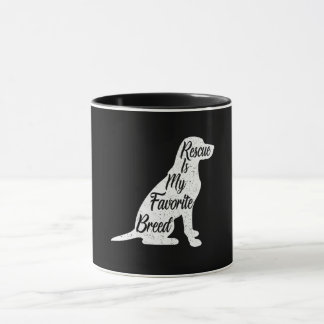 Mug Secourir Chien race préférée Silhouette