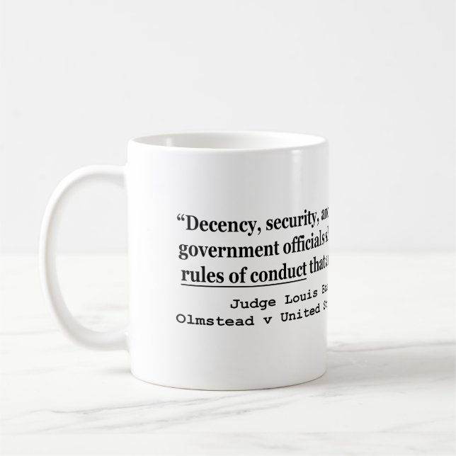 Mug Sécurité de décence et juge Louis Brandeis de (Gauche)
