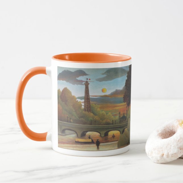 Mug Seine et Tour Eiffel au coucher du soleil par Henr (Avec donut)