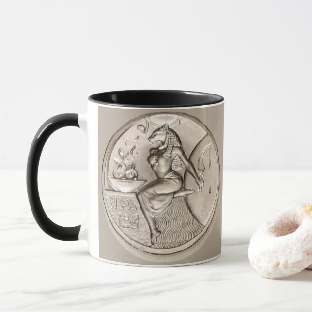 Mug Sekhmet Deux Once Solid .999 Argent Rond (Avec donut)