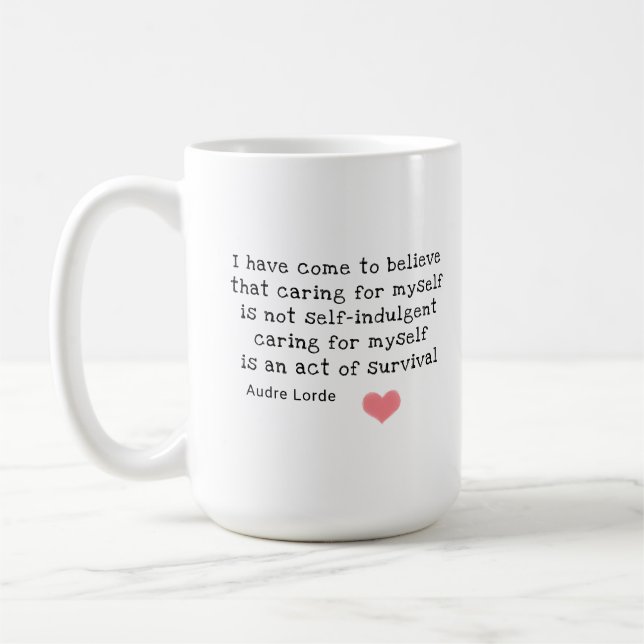 Mug Self Care, citation Audre Lorde / WWC Logo (Gauche)