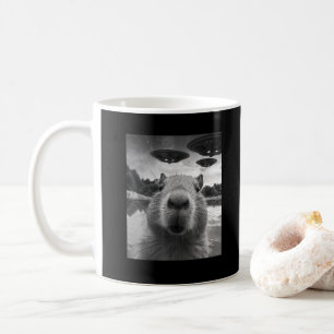 Mug Selfie de Capybara Graphique drôle avec OVNI bizar