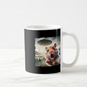 Mug Selfie de hamster drôle avec un voyage alien mème