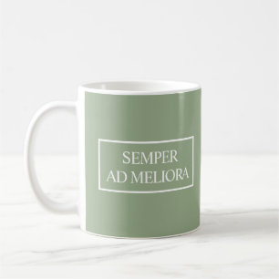 Mug Semper Ad Meliora Latin Citation Sage Green