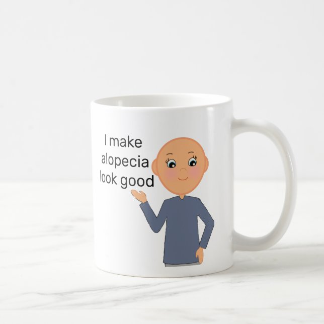 Mug Sensibilisation à l'Alopécie, chauve, pas de cheve (Droite)