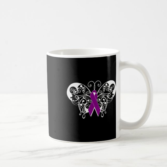 Mug Sensibilisation à l'épilepsie Papillon à ruban vio (Droite)