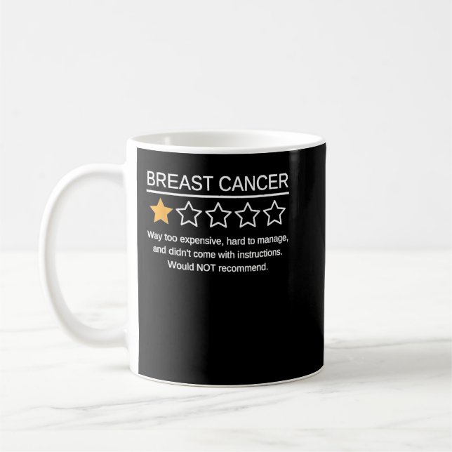 Mug Sensibilisation au cancer du sein amusant 1 étoile (Gauche)