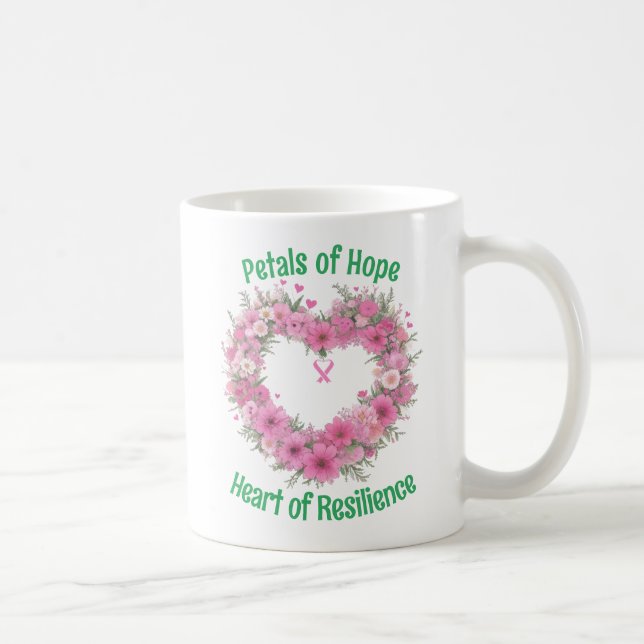 Mug Sensibilisation au cancer du sein Coeur floral (Droite)