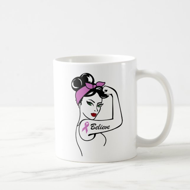 Mug Sensibilisation au cancer du sein Penser Pink Ribb (Droite)