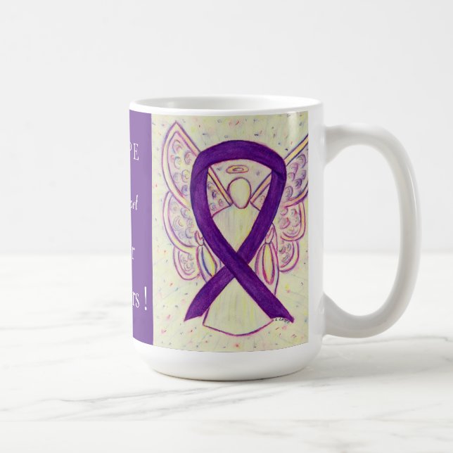 Mug Sensibilisation des survivants du cancer Ruban vio (Droite)