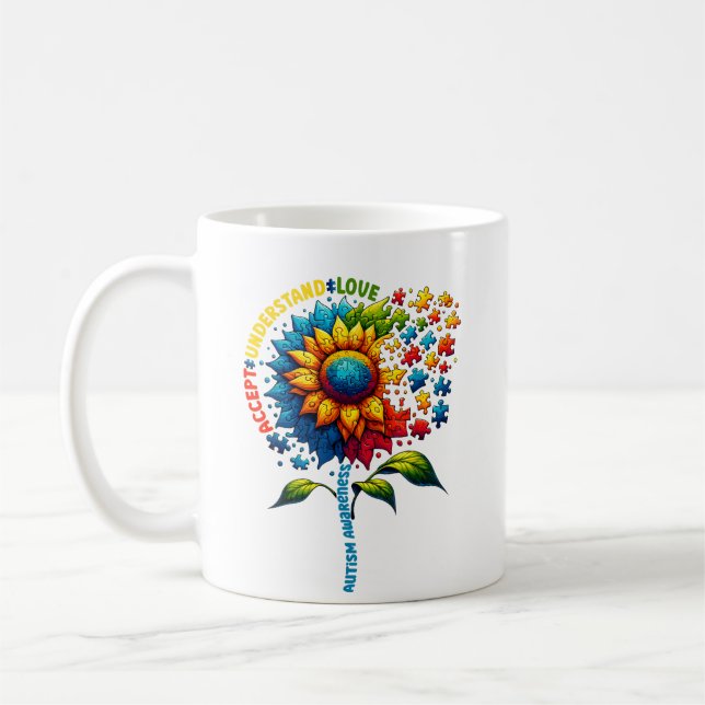 Mug Sensibilisation sur l'autisme tournesol (Gauche)