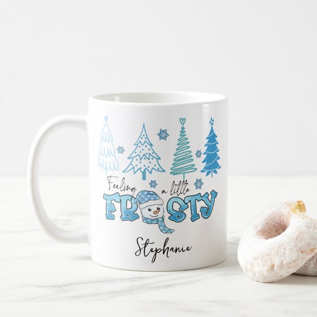 Mug Sentez Un Peu Froide Snowman D'Hiver Personnaliser (Avec donut)
