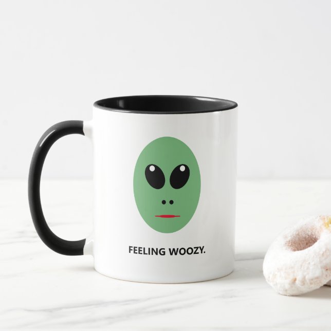 Mug Sentez Woozy Funny Dire Des Hommes Aliens Verts (Avec donut)