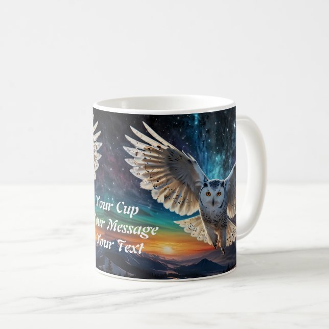 Mug Sentinelle au crépuscule : Chouette en vol au couc (Devant droit)