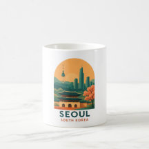 Séoul Corée du Sud – Art de voyage vintage, minima