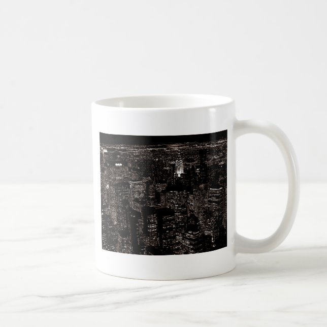 Mug Sepia New York City Night Skyline (Droite)