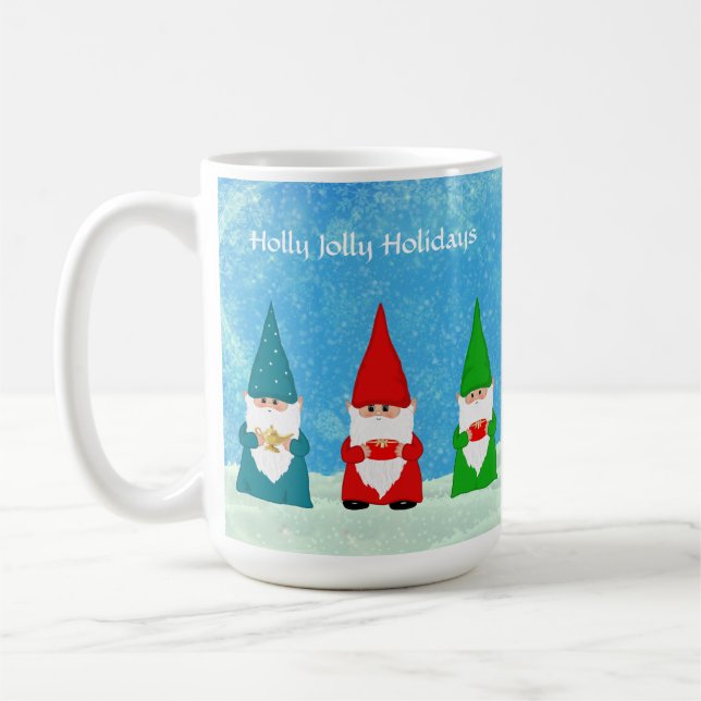 Mug Sept Gnomes de Noël en bleu clair (Gauche)