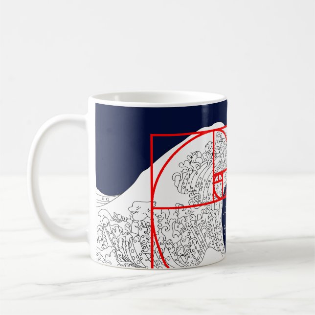 Mug Séquence Fibonacci et la Grande Vague (Gauche)