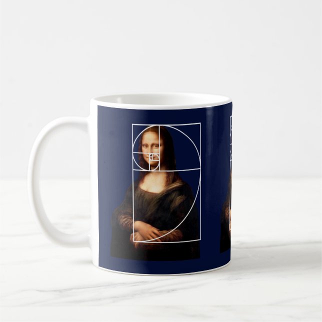Mug Séquence Leonardo da Vinci Mona Lisa Fibonacci (Gauche)