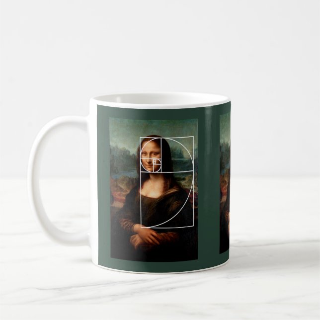 Mug Séquence Leonardo da Vinci Mona Lisa Fibonacci (Gauche)