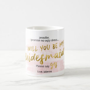 Mug Seras-tu ma Demoiselle d'Honneur Blush & Aquarelle