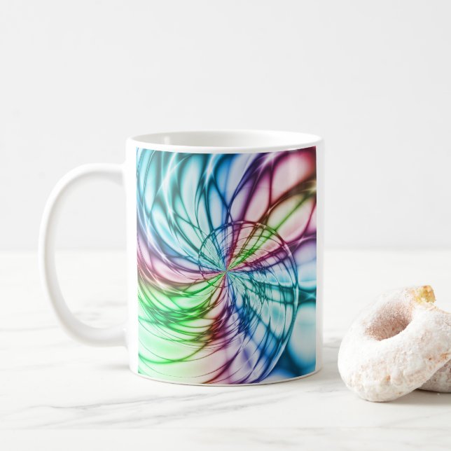 Mug Serendipité | Multicolor Fractal Art (Avec donut)