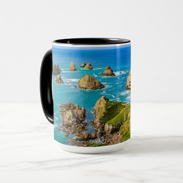 Mug Serene Blue Coastal Nugget Point Paysage Photo (Devant gauche)